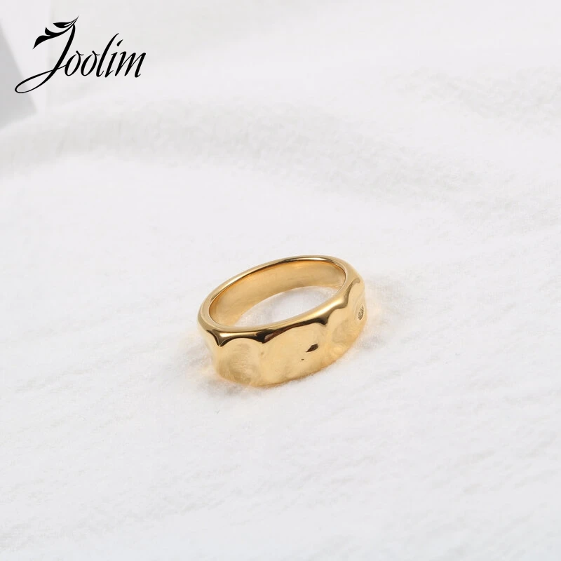 

Joolim High End PVD Plicated Concave-convex Glossy Ring For Women Stainless Steel Jewelry Wholesale