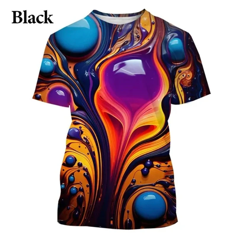 

Summer Cool Geometric 3D Printed Short-sleeved Street Fashion Personality Casual Versatile Men's And Women's Round Neck T-shirt