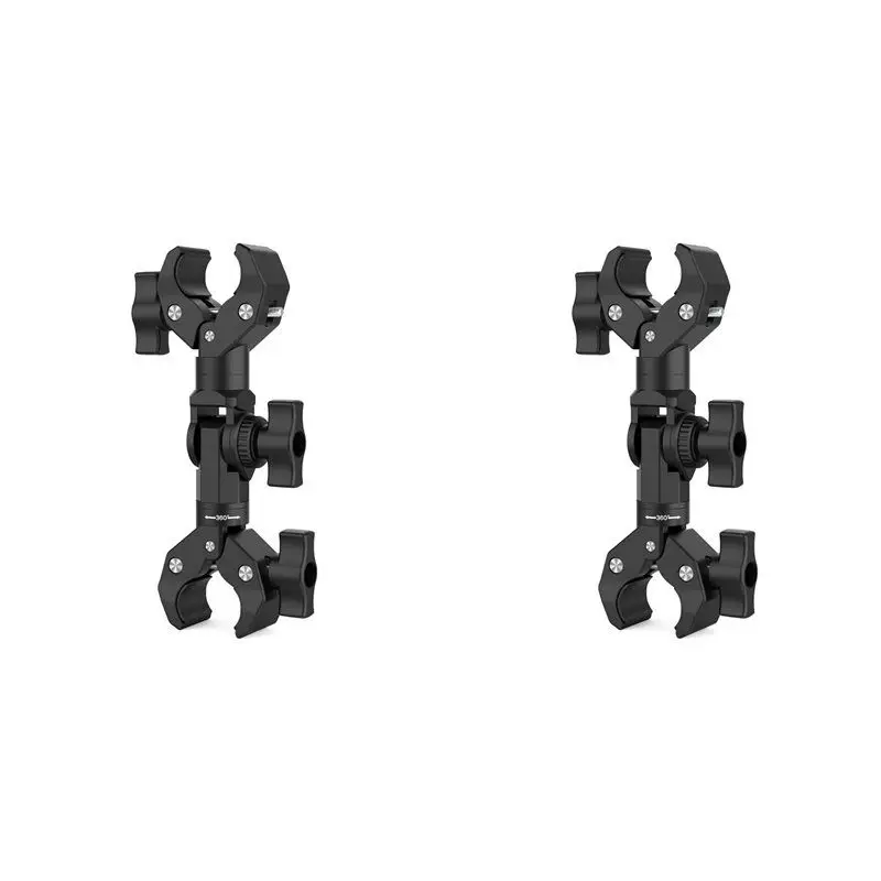 2X Double Clamp Mount Bracket Magic Arm Clamp For Gopro Insta 360 Camera Monitor Led Light Selfie Stick Bracket