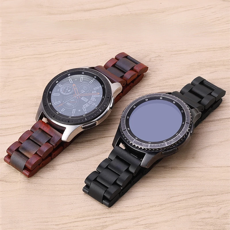 20mm 22mm Band for Samsung galaxy watch 4 40/44mm classic 4246mm S2 for Huawei Watch GT2e pro amazfit BIP Wooden Watch Bracelet