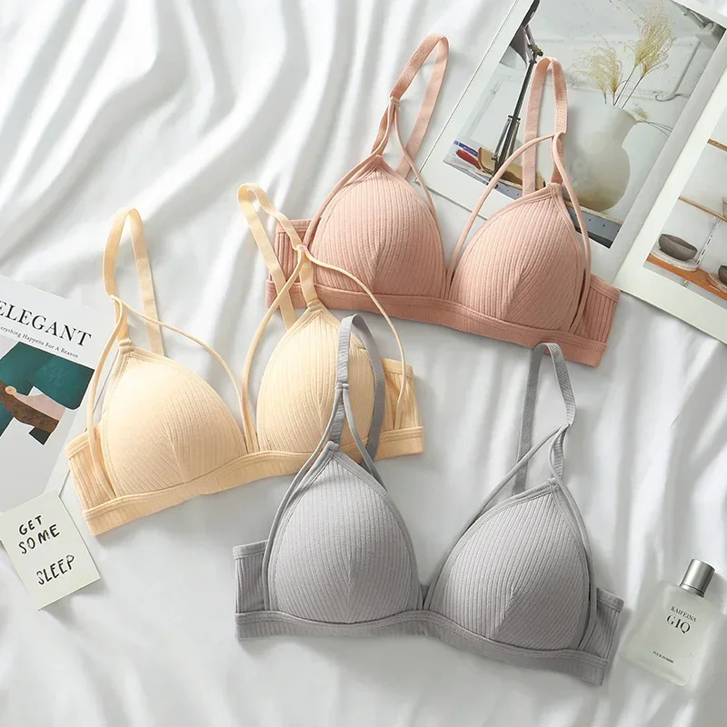 Sexy Women Bra Wire Brassiere Push Up Lingerie Triangle Cup Bra Underwear Thread Top Female Intimates Bralette Tops