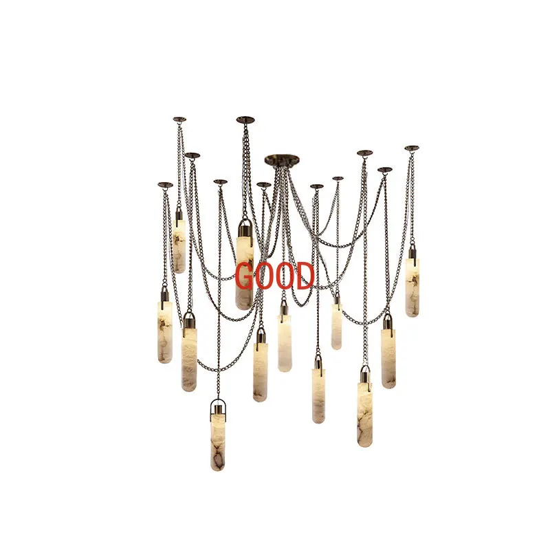 تصميم الرخام الذهب الكروم عكس الضوء LED مصابيح معلقة 2024 الثريا تعليق الإنارة امبين لغرفة الطعام