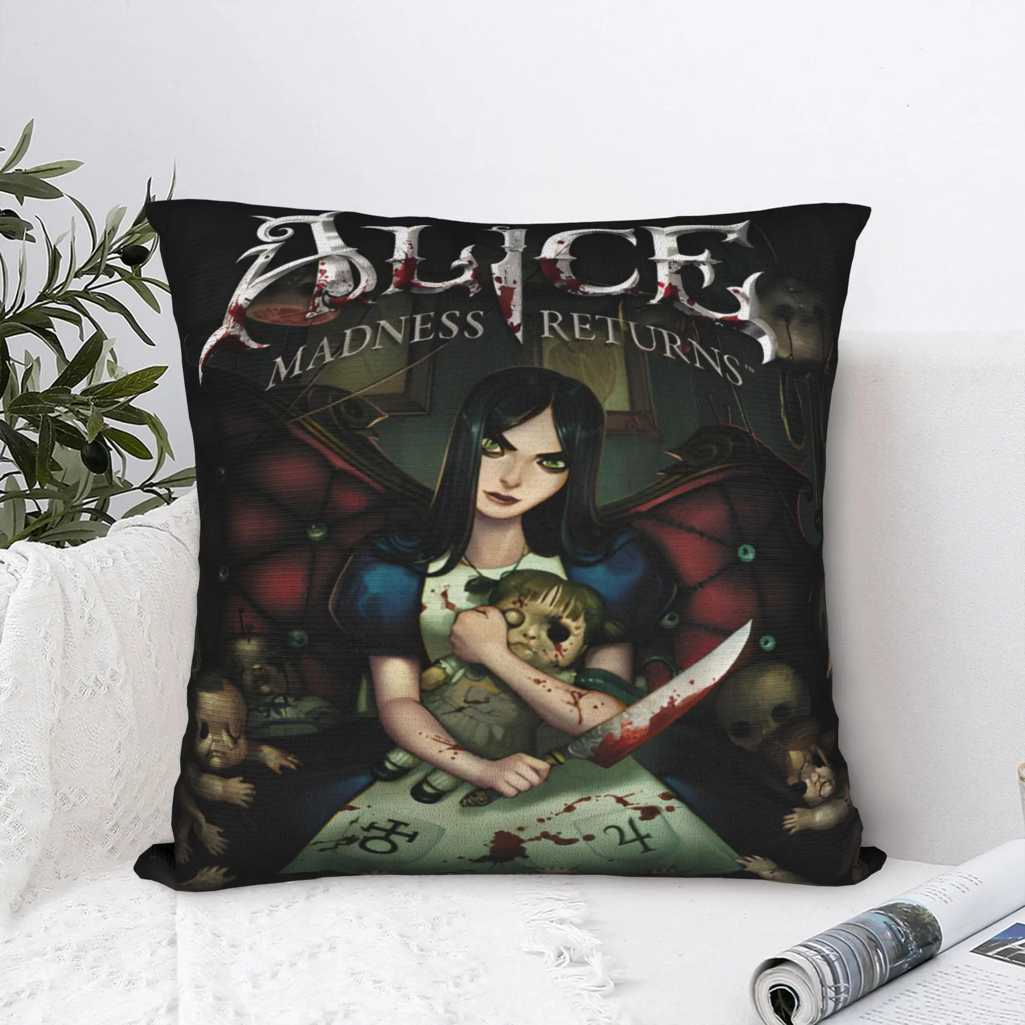 A-Alice Madness Returns Pillow Cover Game  Comfy Cushion Cover Retro Trendy Pillow Case For Chair Sofa Home Decor