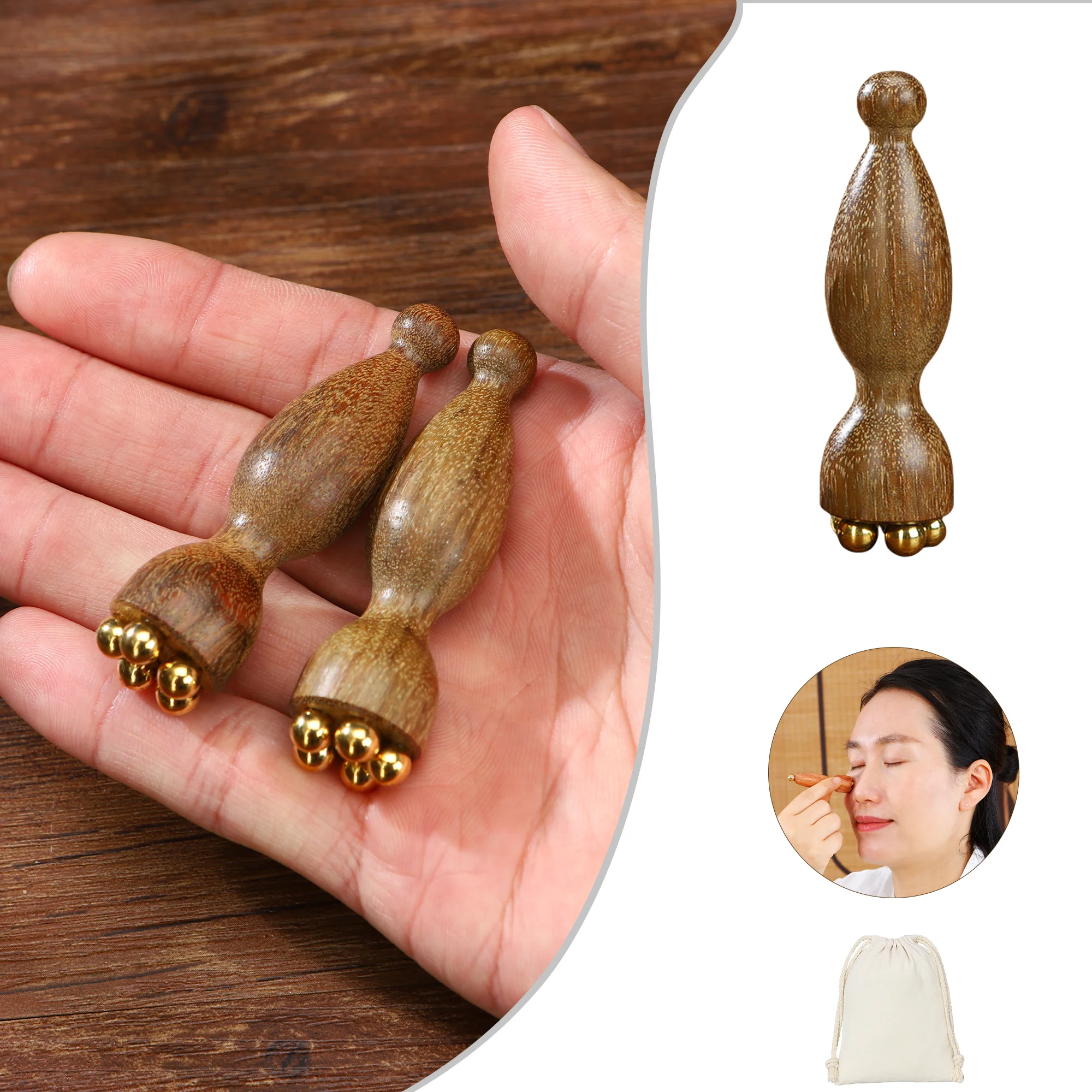 

Brass Facial Massage Tool Small Lotus Pod Facial Beauty Eyebrow Acupoint Skincare Instrument for Face And Eye Relaxation