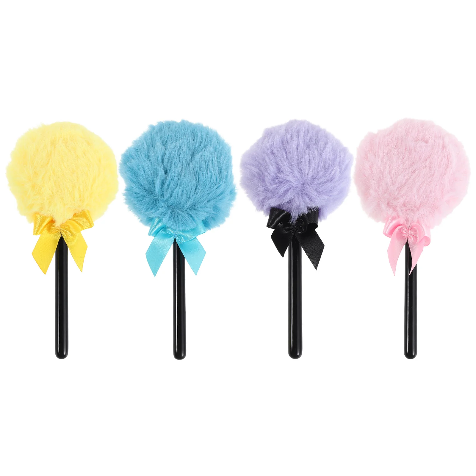 4 pezzi di trucco frullatore soffio manico lungo applicatore a forma di lecca-lecca per fondotinta in polvere sciolto snellente lavabile riutilizzabile bellezza