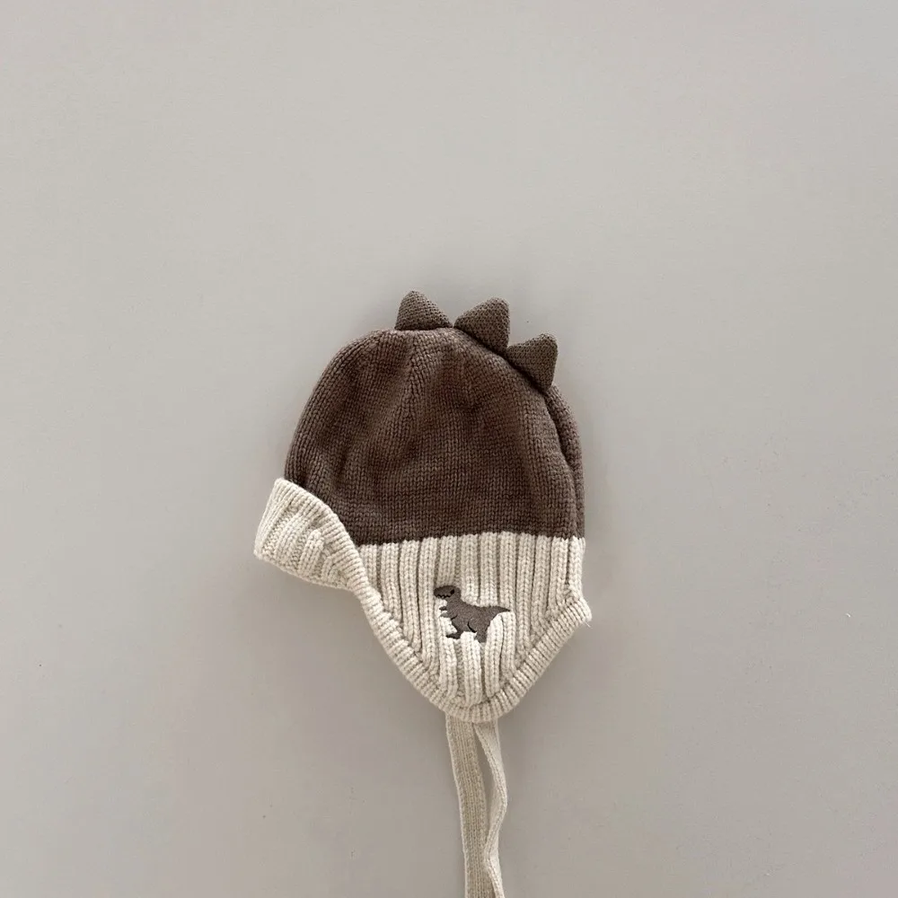 

Теплая милая шапка с защитой ушей динозавра, бархатная детская шапка с подкладкой для детей от 2 до 6 лет, утепленные пуловеры, зимние шапки