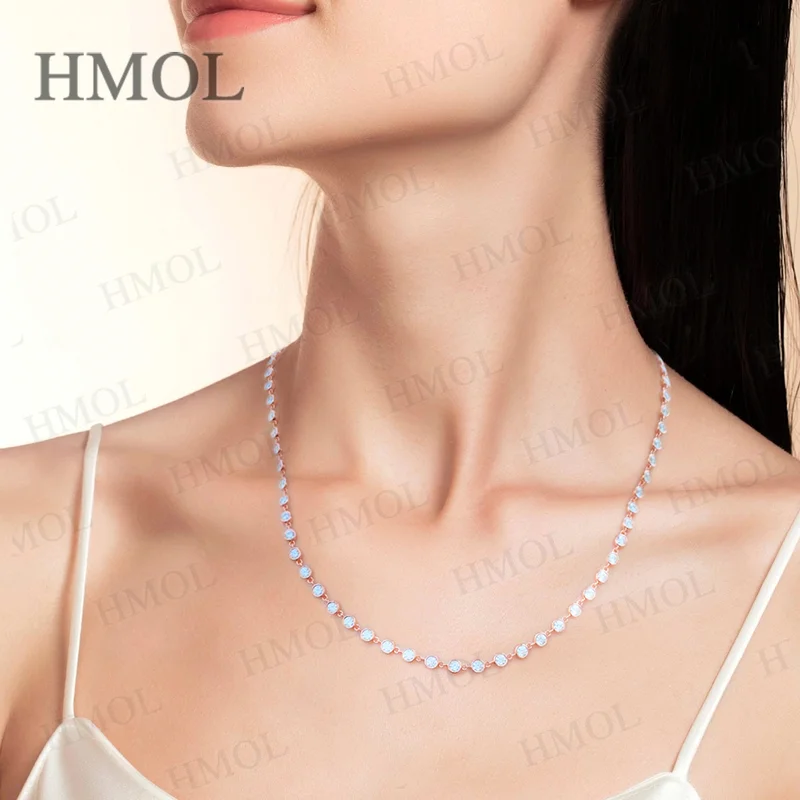 

925 Sterling Silver Moissanite Tennis Necklace Chain D Color With GRA VVS1 Top Quality Hip-Hop For Men Women Party Dating Gifts
