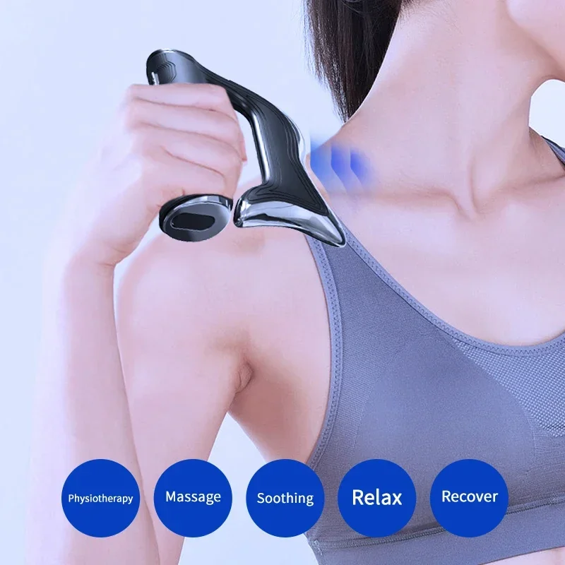 Masajeador eléctrico para Fascia, herramienta de raspado corporal Gua Sha, NMES estimulador muscular, masaje de drenaje linfático de tejido Fascial, alivio del dolor