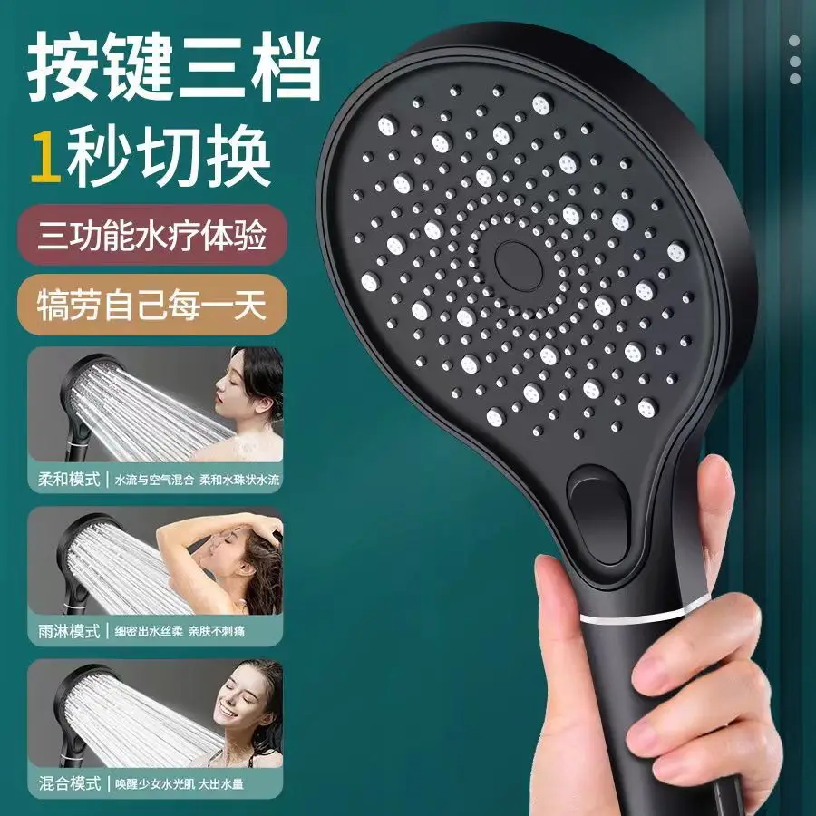 3 Modes Large 130mm Panel Water Saving Shower Head Adjustable High Pressure Water Massage Shower Head With Filter For Bathroom