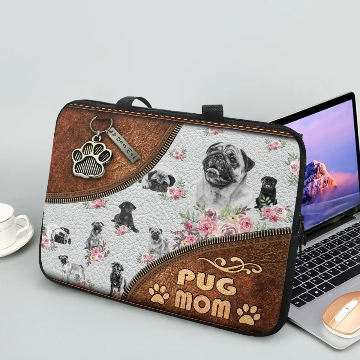 

Personalized Dog Gift for Women Handbags Dog Lovers DIY Pet Name Travel Portable Pug German Shepherd Printed Computer Laptop Bag