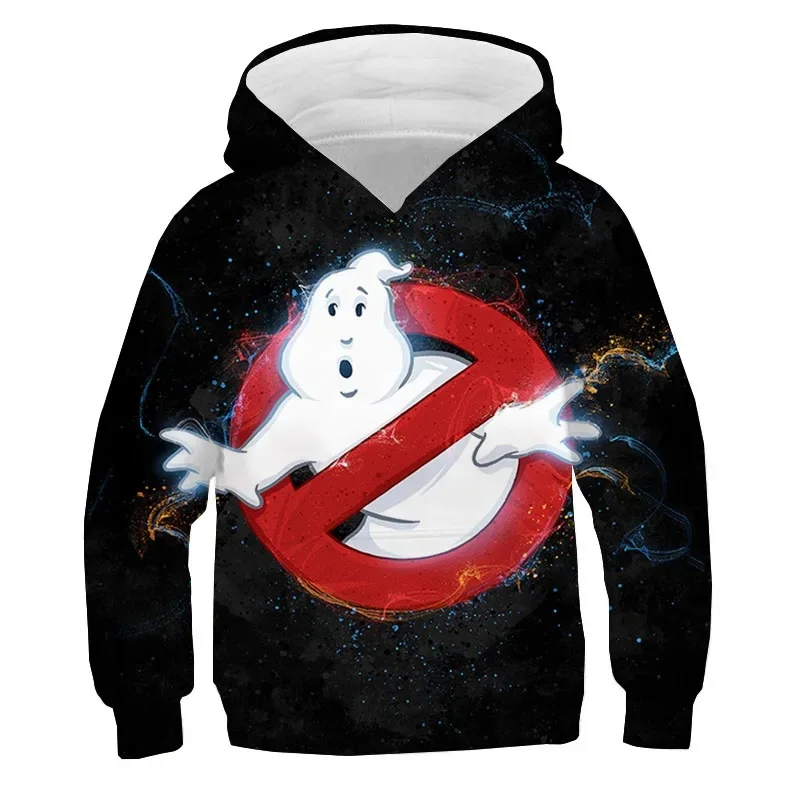 Cartoon Ghostbusters Print Hoodies Sweatshirts Autumn Pullover Boys Girls Cothes Sudadera Anime Hoodie Kids Clothes