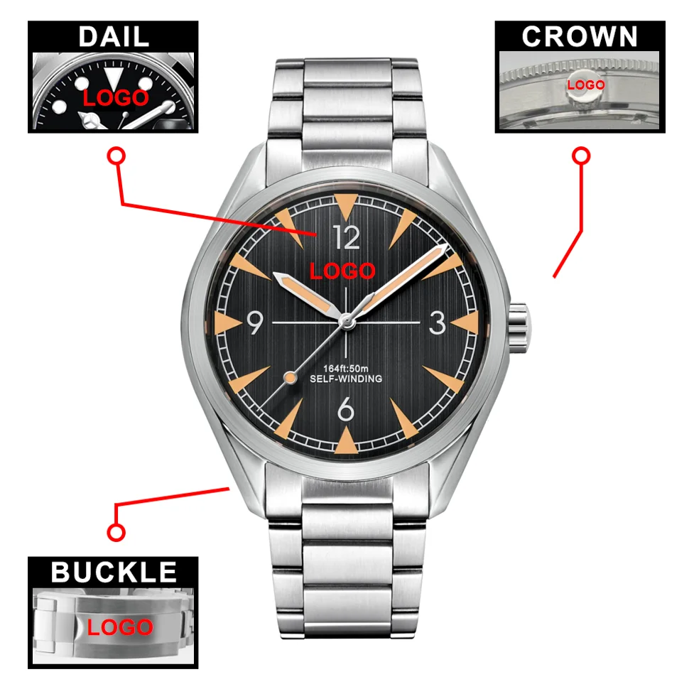 CORGEUT 41mm Customized Men's Watch: Automatic Mechanical Relojes Para Hombres, Luminous, 50m Waterproof, Business Casual Style