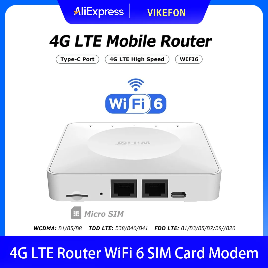 

Маршрутизатор 4G LTE, Wi-Fi, 6 модемов для SIM-карты, поддержка 32 подключения устройств, мобильный беспроводной маршрутизатор, интерфейс Typec-C для Азии, Африки, Европы