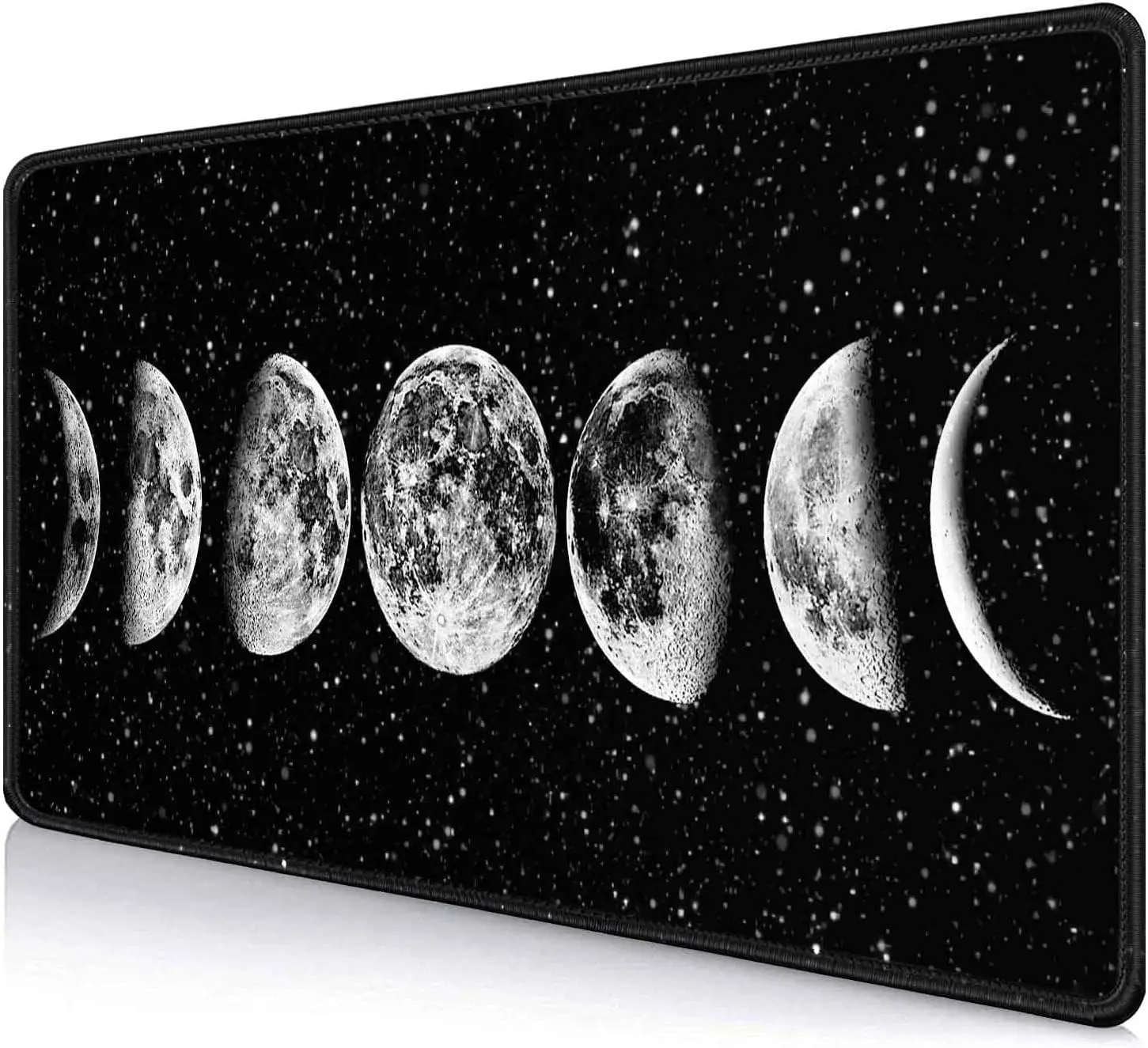 

Moon Mouse Pad Large 35.4x15.7 in Desk Mat for Men Full Desk Mousepad XL Extended Gaming Mouse Pad Big Keyboard- Black and White