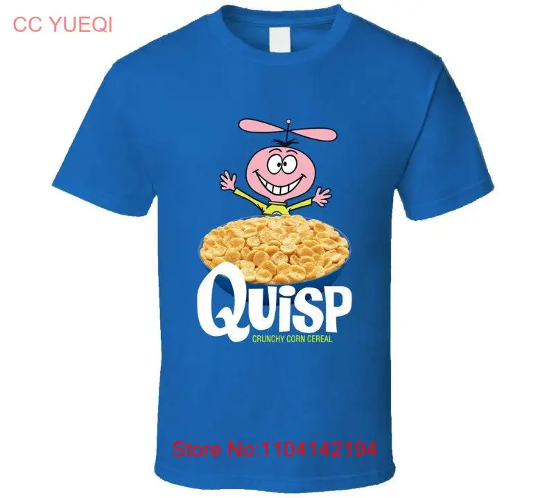 Quisp Cereal Box Retro Funny Cute 70s T Shirt long or short sleeves