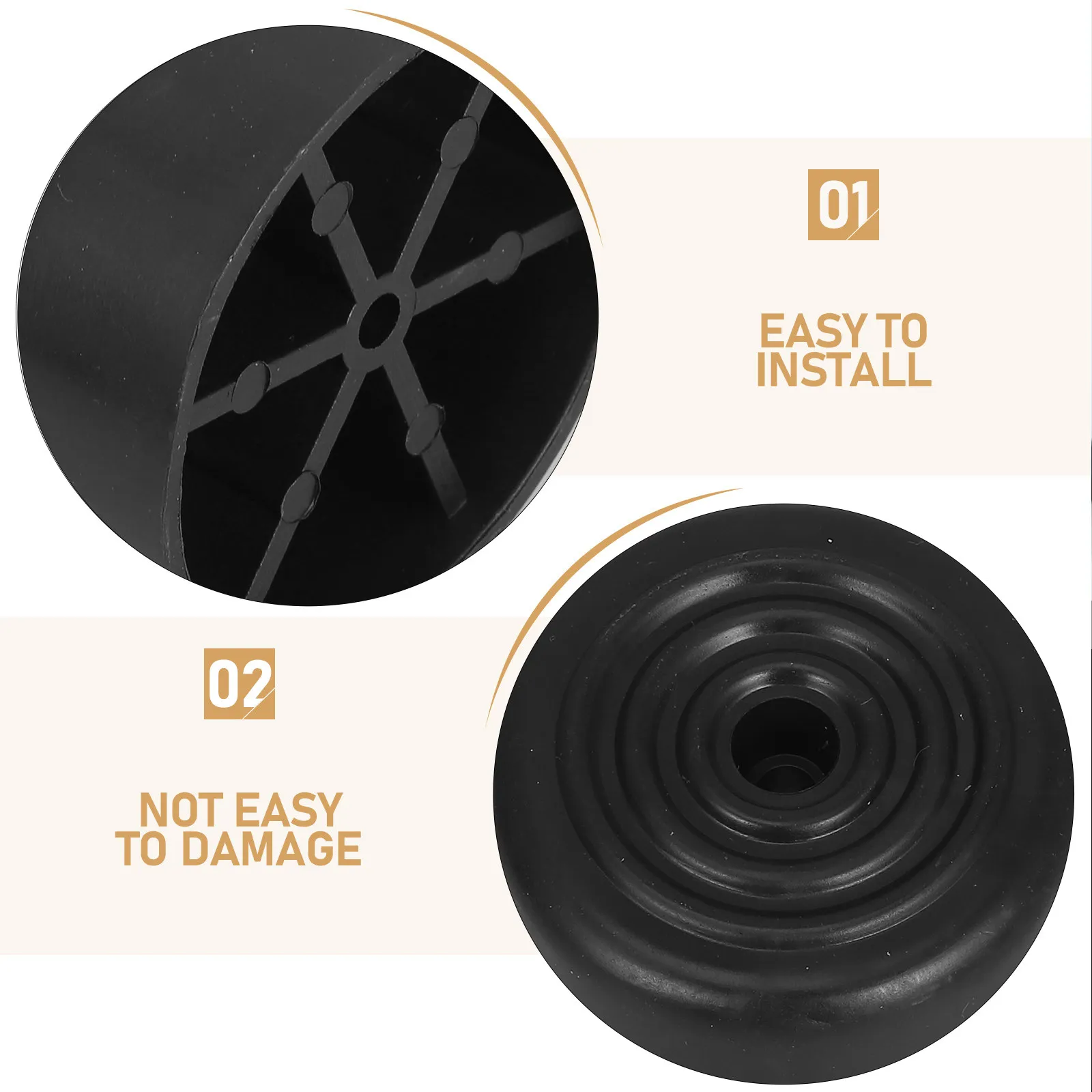6Pcs Black Furniture Legs Replacement Round Tapered 5Cm Sofa Legs Screw-in Sturdy Couch Feet for Bed Frame Table Cabinet