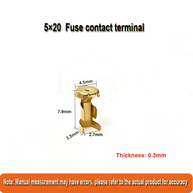 100Pcs DJ9007A Gold Plated 5x20mm 6x30mm Auto Brass Wire Harness Connectors Crimp Terminal Fuse Holder Button Contact
