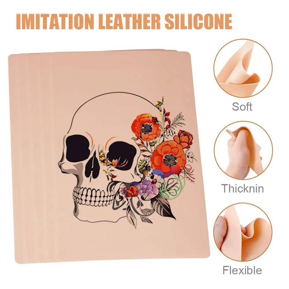 A4 حجم كبير الوشم ممارسة الجلد فارغة مزدوجة الجانبين وهمية الجلد الوشم التدريب الجلد لملحقات الوشم ماكياج دائم