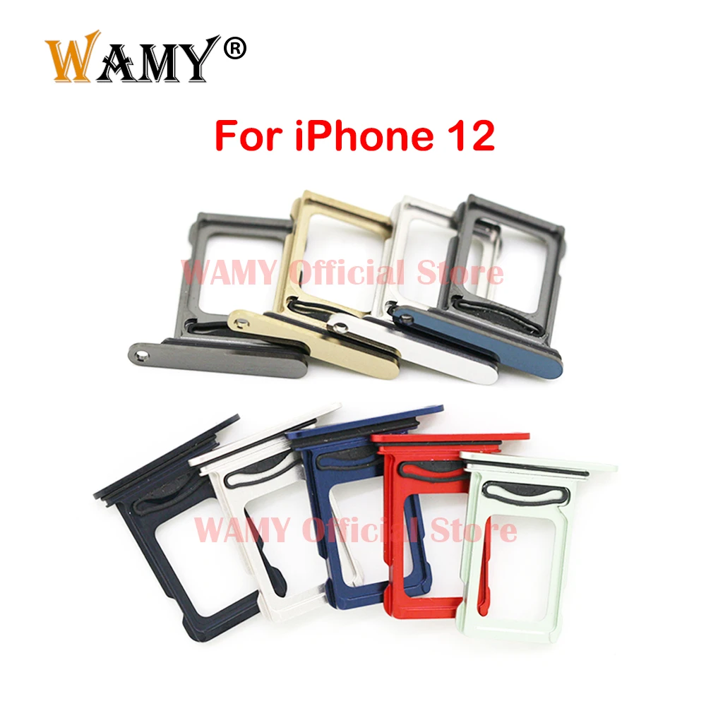 1Pcs Dual & Single SIM Card Tray Sim Holder Slot For iPhone 12 WAMY Replacement Parts