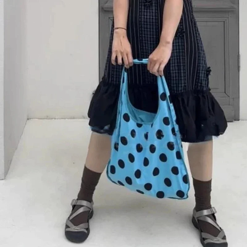 Korean Sle Polka Dot Round Arc Single Oulder Bag Versatile Multi-Way Carry Commuter Large Capaci Underarm Tote Bag for ...