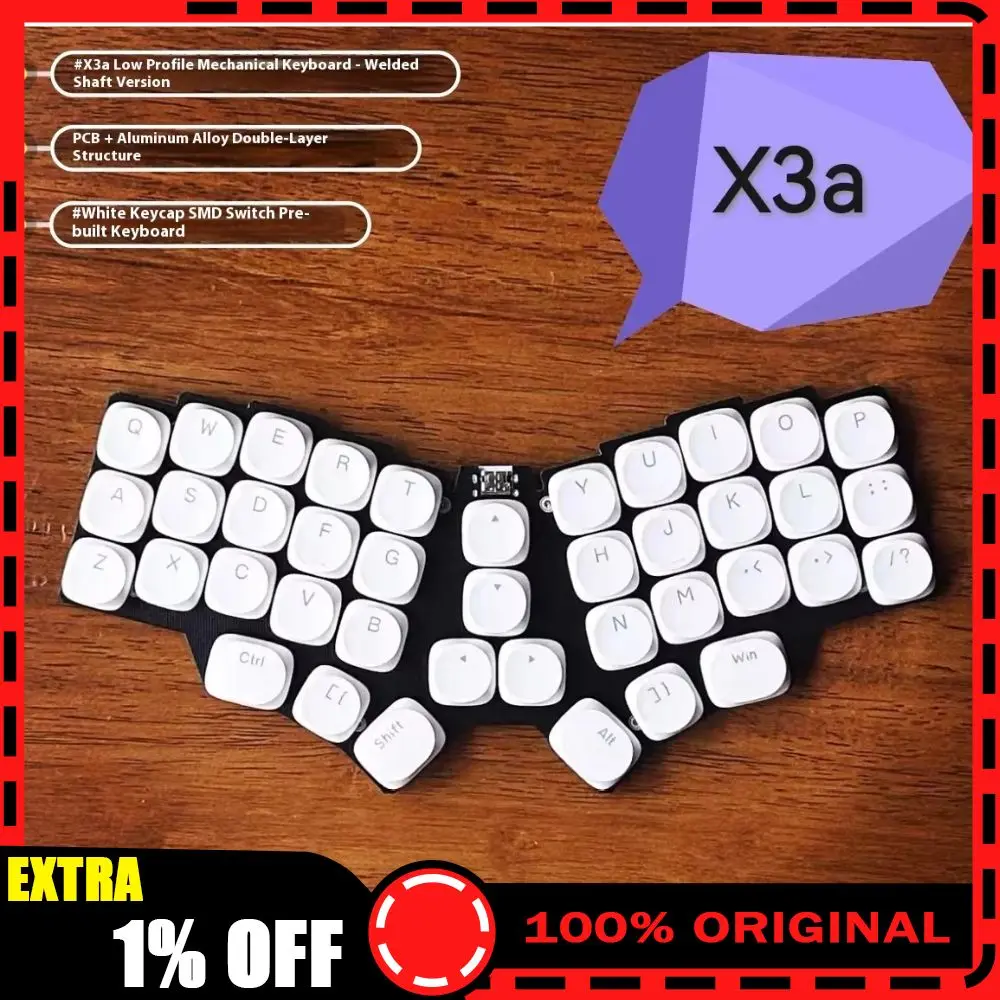 

Низкопрофильная клавиатура X3a, 40 клавиш, встроенная проводная клавиатура, эргономичная клавиатура, поддержка флаконов Qmk, аксессуары для геймеров