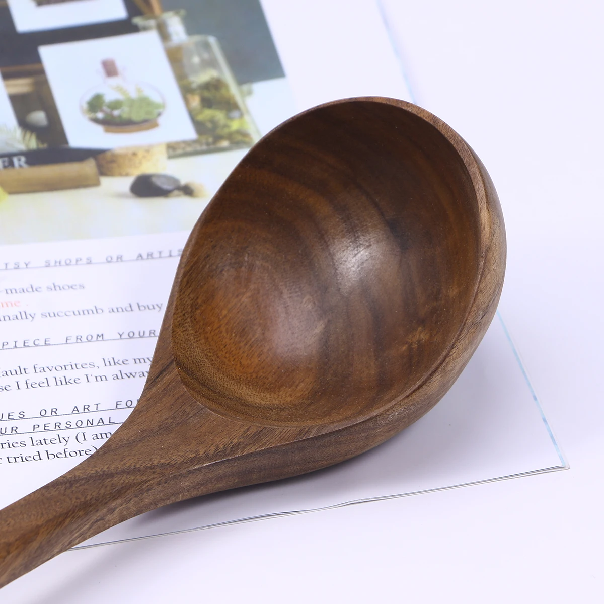 

Teak Wood Cooking Scoop Ladle Wooden Kitchen Utensils Cooking Scoop Non Stick Pans H made Beautiful Grain
