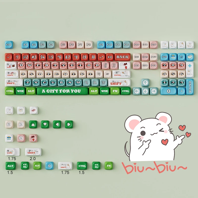 Imagem -05 - Echome-love You Theme Conjunto Keycap Pbt Dye-sublimação Switch mx Perfil Oqo Teclado Mecânico 131key