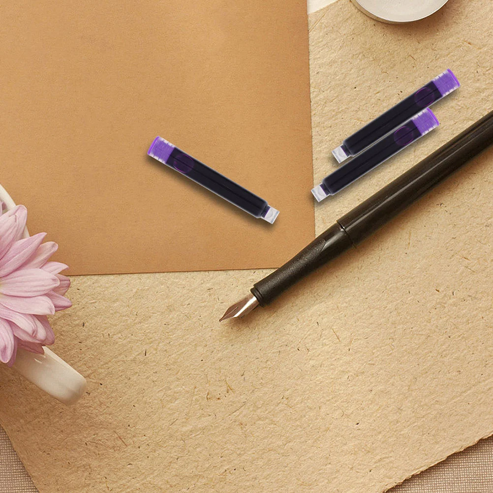 100 pçs colorido caneta tinteiro de tinta apagável recarregável absorvente de tinta de plástico para estudantes escritório escola artigos de papelaria canetas