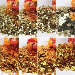 Gold Sequin 3mm 4mm 5mm 6mm Flat Cup Round Loose Sequins for Crafts Sewing Decoration DIY Accessory Lentejuelas Para Coser