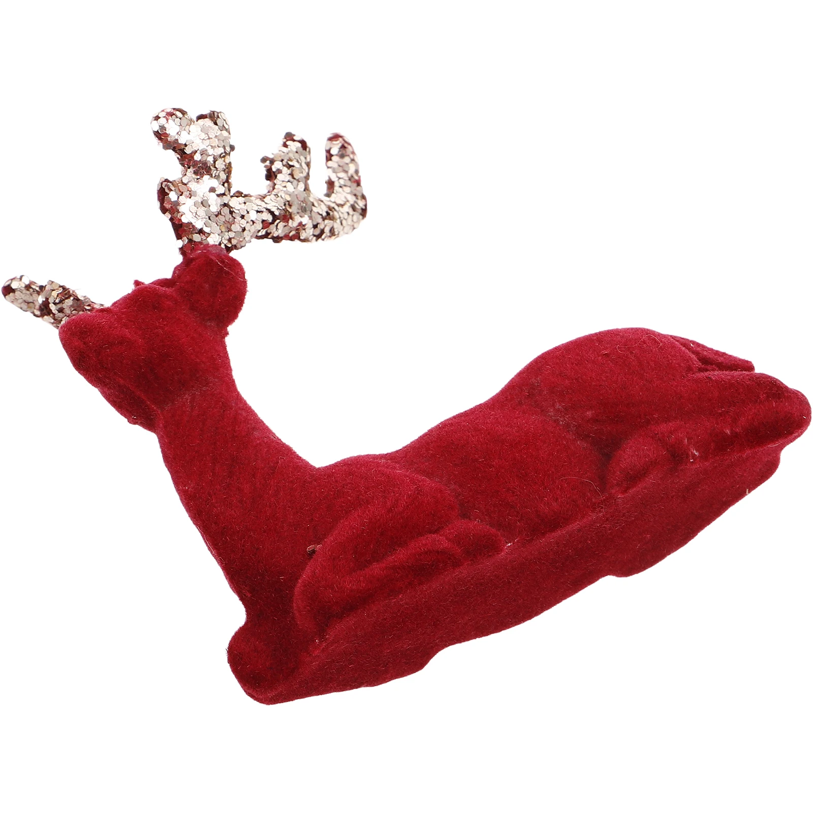 

1pcs Ornament Flocking Reindeer Christmas Tree Pendant Tabletop Tabletop Hanging Elk Ornaments Decoration Home Decor Elk