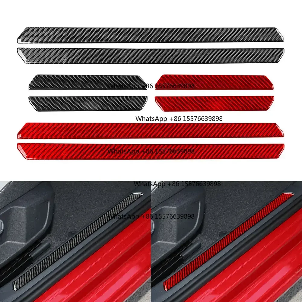 ZOCI-FOR 4Pcs Door Sill Scuff Cover Scratch Protector Cover Trim Decorative For VW Golf 8 MK8 2021 2022 2023