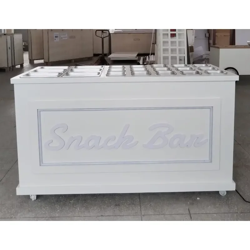 Modern White Collapsible Wooden Candy Cart for Wedding Parties Simple Style Snack Bar Display on Sale for Event Decorations view 3