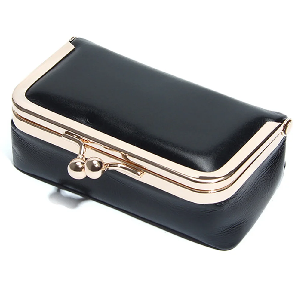 Portable Leather Jewelry Box for Women Designed for Rings Earrings and Small Treasures with Classic Kiss Lock Feature