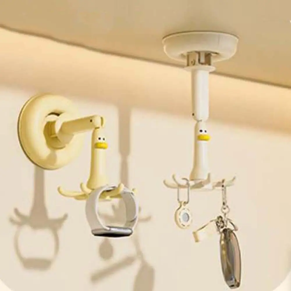 2Pcs Plastic Suction Cup 360° Rotating Hook Wall Mounted Traceless Six Claw Hook Save Space Punch-free Kitchen Utensil Holder