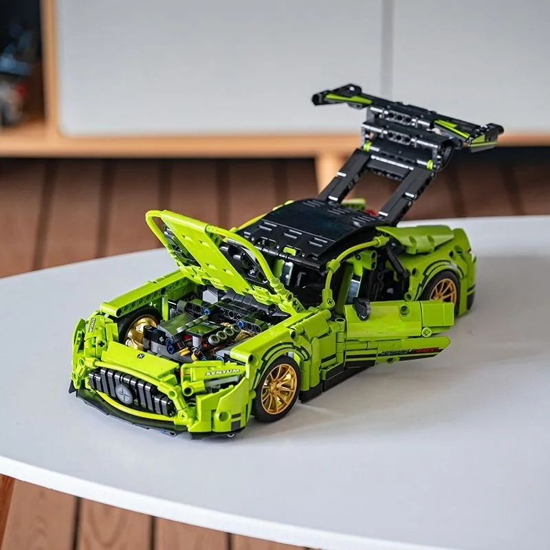 1466 PCS เทคโนโลยี 1:14 สีดํา Supercar racing building บล็อกประกอบอิฐรถของขวัญของเล่นสําหรับของขวัญวันเกิดเด็ก