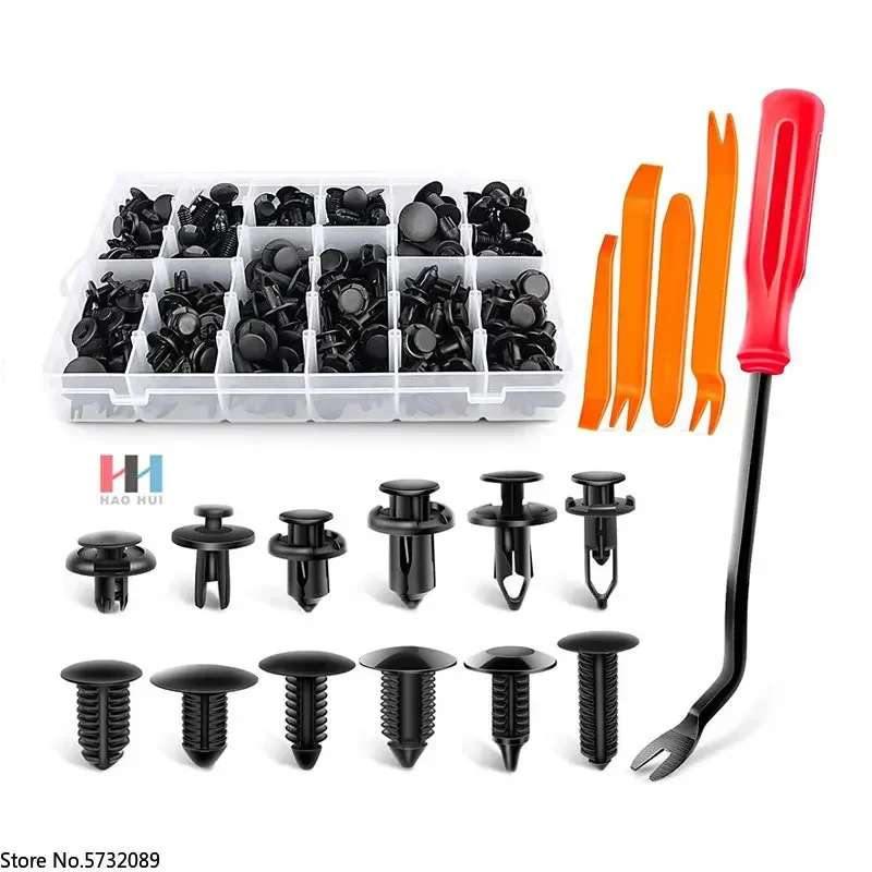 C0433 245PCS Bumper Retainer Clips Car Plastic Rivets Fasteners Push Retainer Kit auto fastener & clip Auto Push Pin Rivets Set