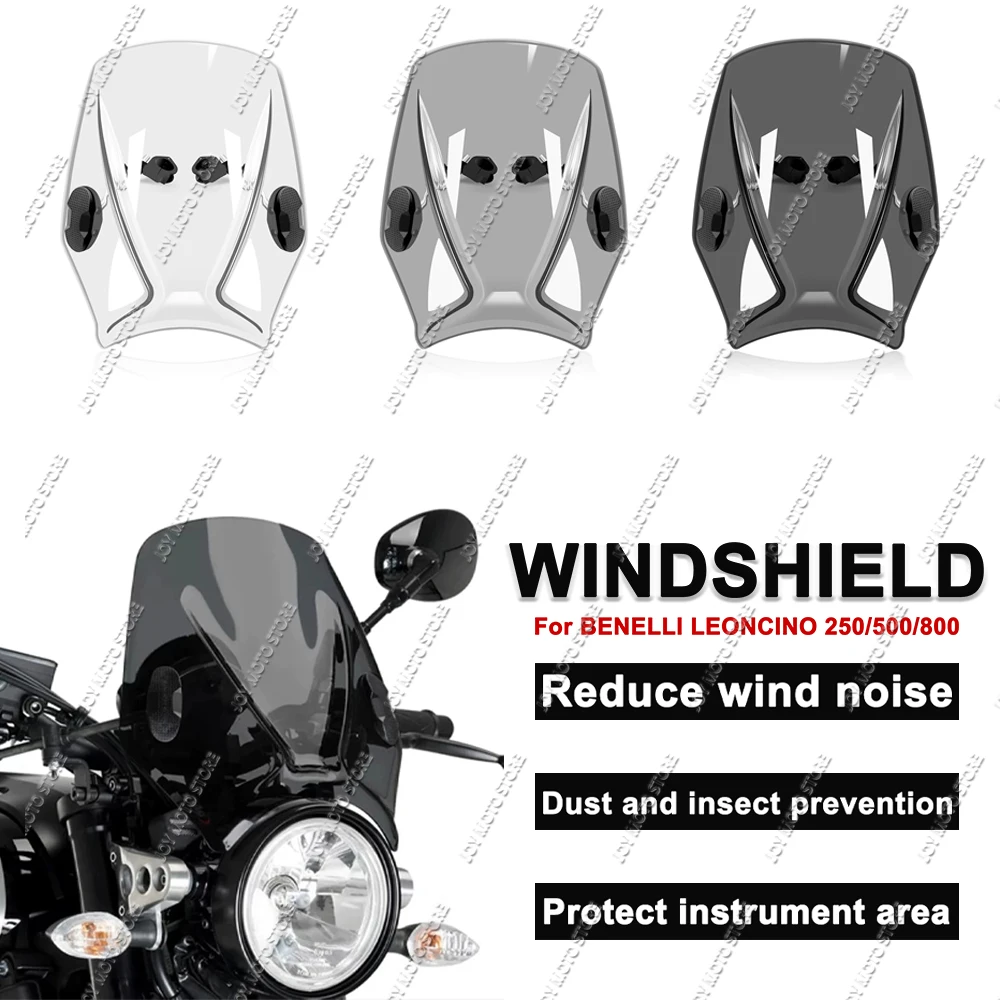 

For Benelli Leoncino 250 500 800 Motorcycle Universal Windscreen Windshield Covers Screen