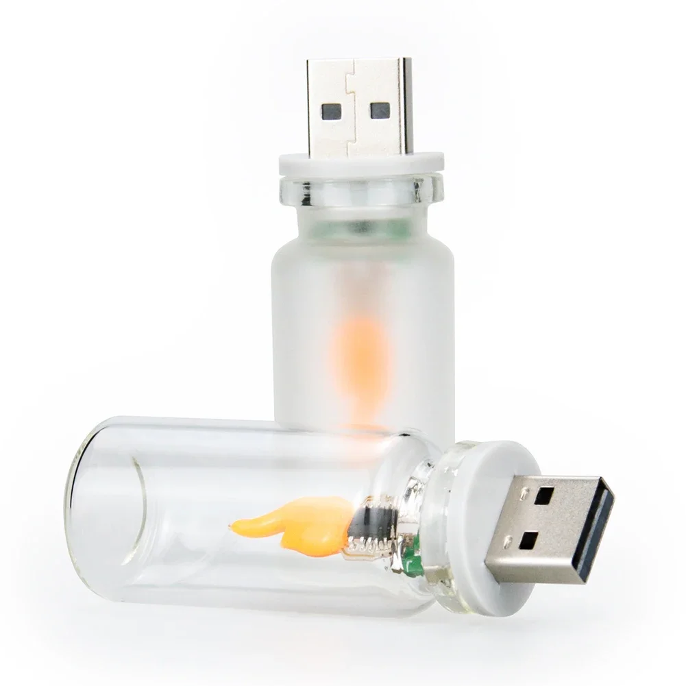 5V USB Led Flash Candele Lampadina Decorazione di interni per auto Luce Lampada ambientale per auto Luce notturna per la decorazione dell'auto domestica delle vacanze