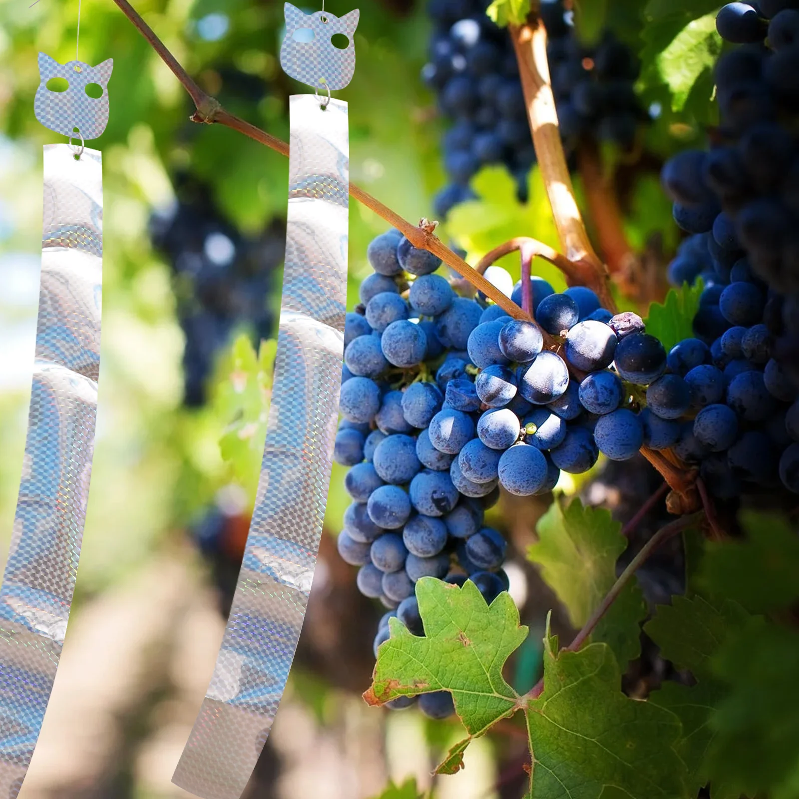 

2Sets Reflective Sheets Silver Reflectors Bird Banishment Tool for Garden Orchard Balcony Home Deterring Device Repel