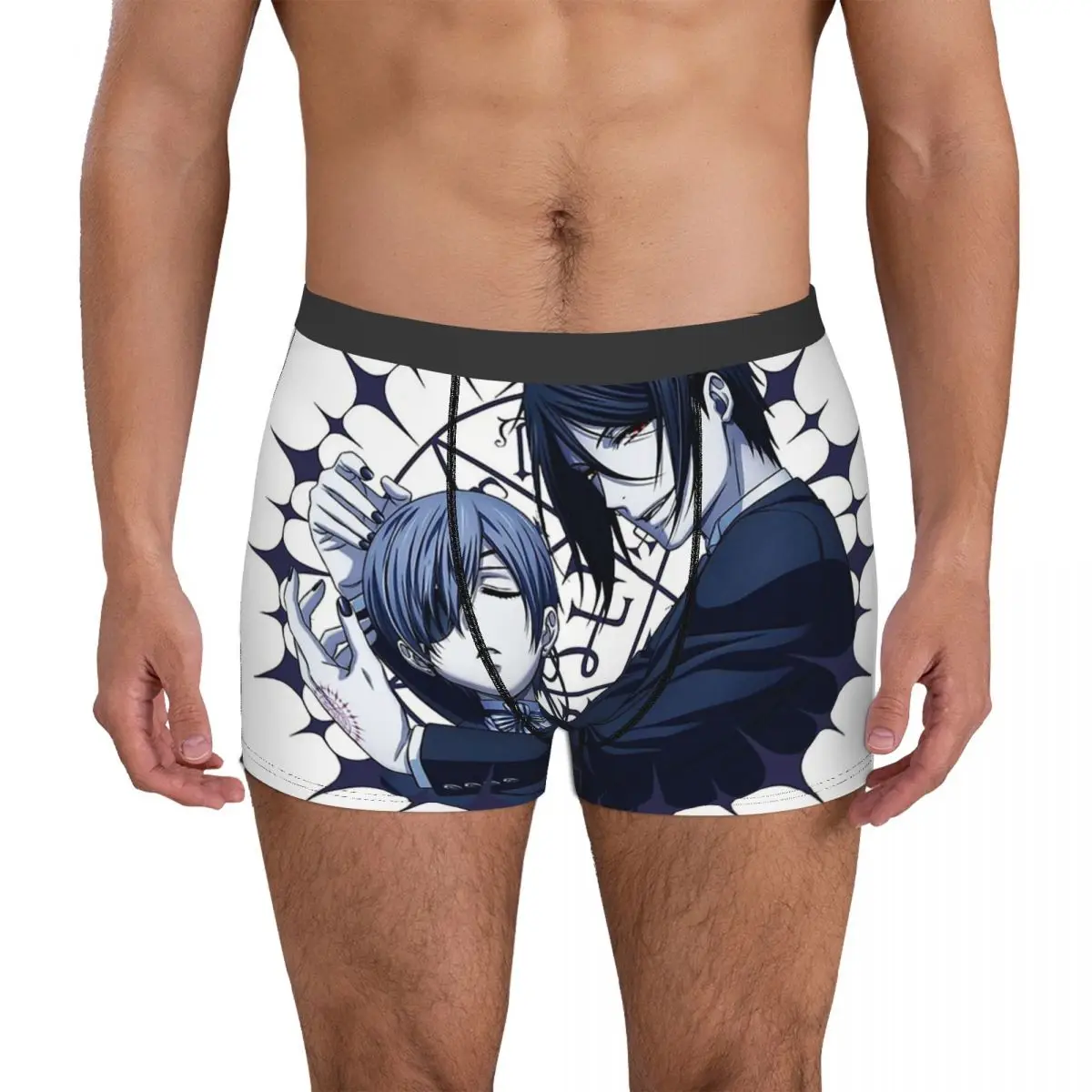 Sebastian And Ciel Pentagram Black Butler Demon Servant Anime Underpants Panties Men's Underwear Ventilate Shorts Boxer Briefs