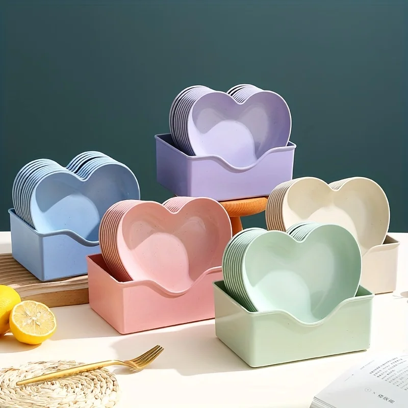 

Heart Shaped Plate Household Bone Spitting Dish Food Grade Small Meal Plate Fruit Dishes Camping Dinnerware Snack Dim sum plate