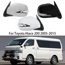 Car Electric Reflector Rearview Mirror Assembly For Toyota Hiace 200 2005-2015 Auto Side Mirror Exterior With Led Light