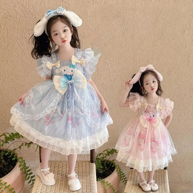 

Sanriou Dress My Melody Lolita Cinnamoroll Princess Skirt Girl Clothing Puffy Skirt Party Prom Summer Cartoon Festival Gift