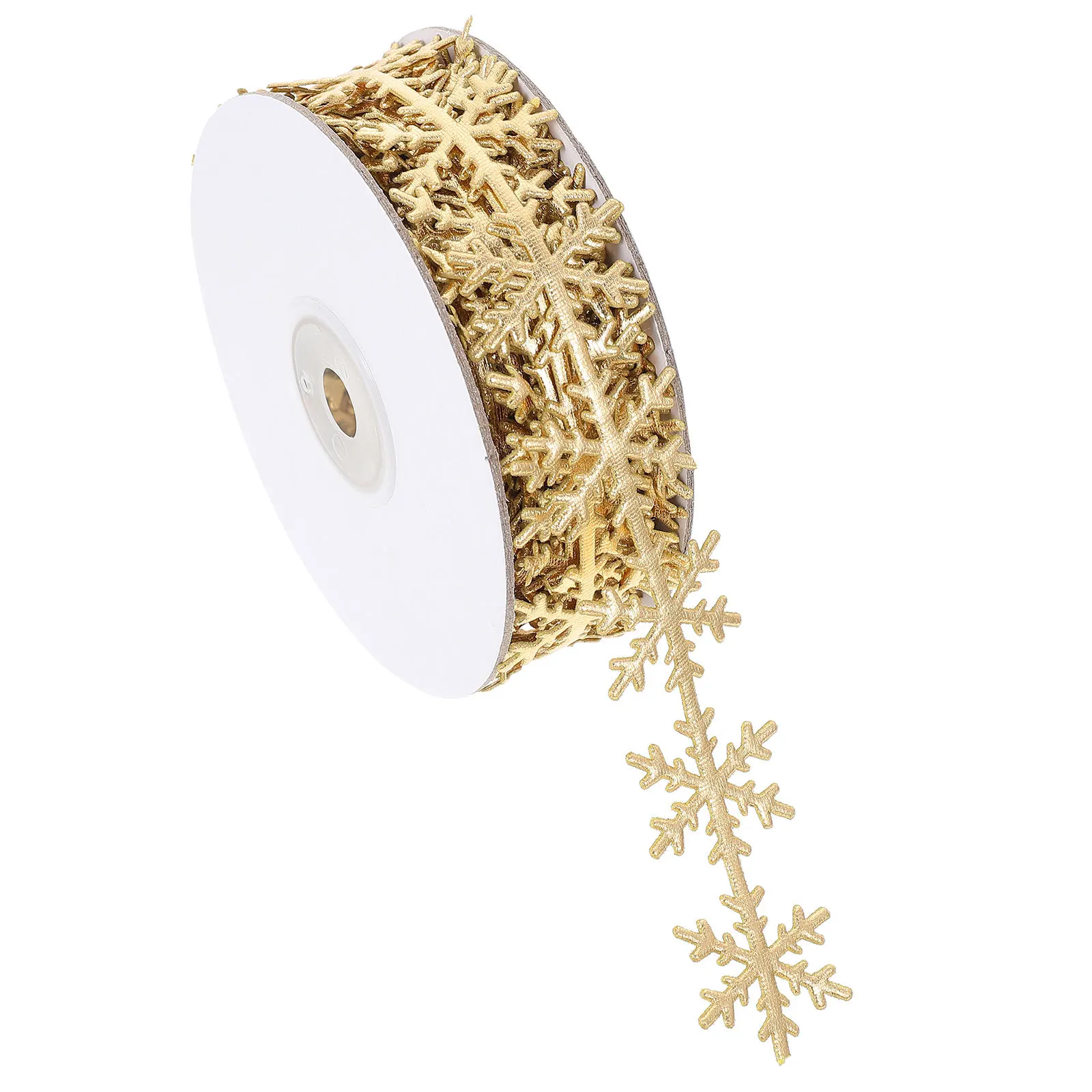1 قطعة الذهب والفضة البوليستر ندفة الثلج الشريط الزخرفية الشريط لعيد الميلاد هدية التفاف حفل زفاف DIY بها بنفسك لوازم الحرفية