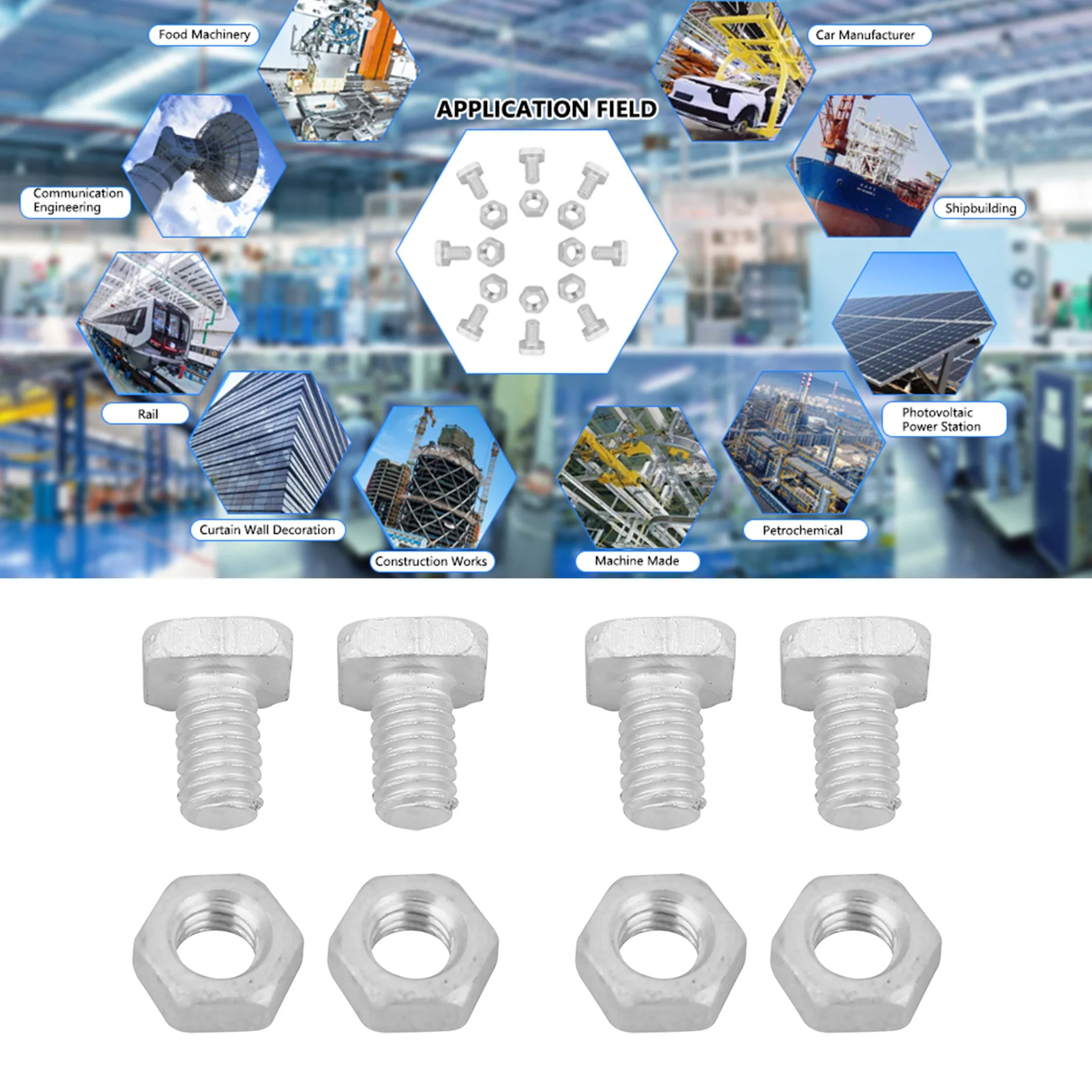 Aluminium Nuts Bolts Tool Accessory Set for Greenhouse Greenhouse Bolts Nuts