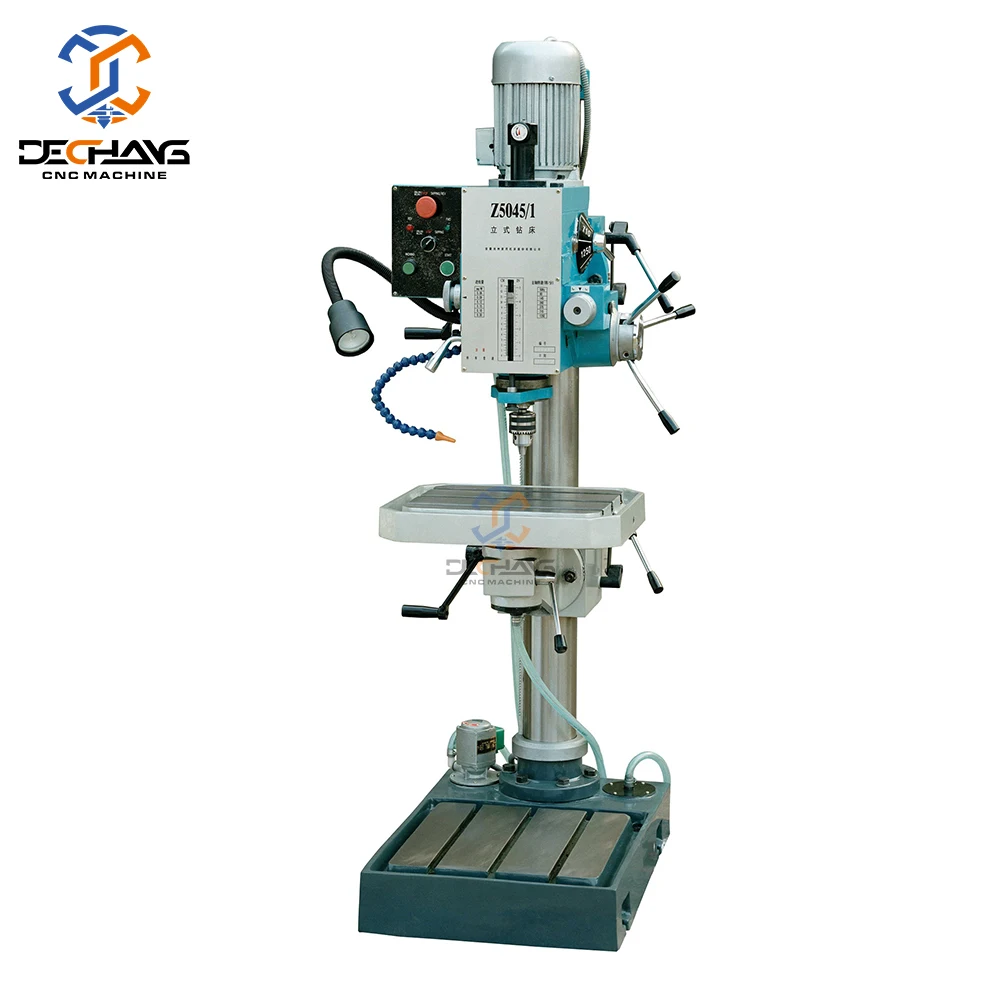 DECHANG Pillar Drilling Machine Z5032/1 Auto Feed Small Manual Drill 32mm Max Drilling Dia Multi-Voltage Pump/Gear/Bearing Core