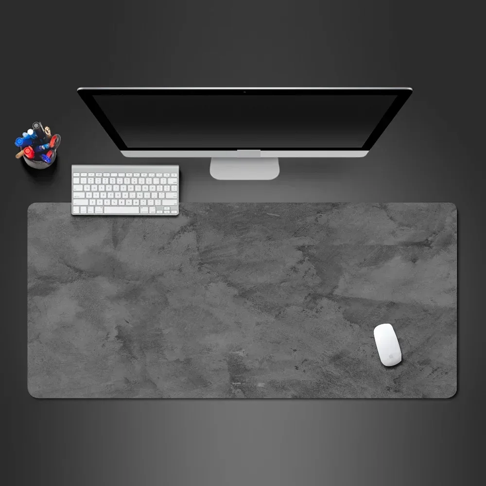Large-sized desktop mat - premium grey simple mouse pad- desktop keyboard series - gaming computer accessory - office carpet pad