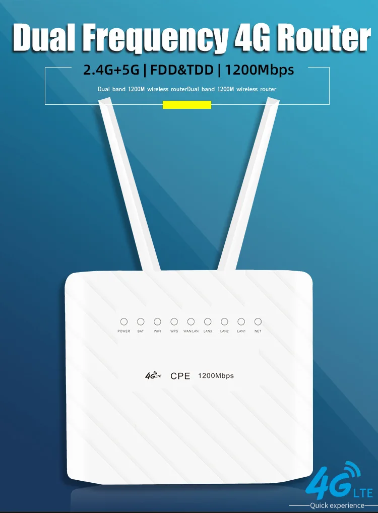 OEM 11AC Industrial CAT6 4G CPE Wifi Router Fixed Wireless Access 4G Indoor CPE