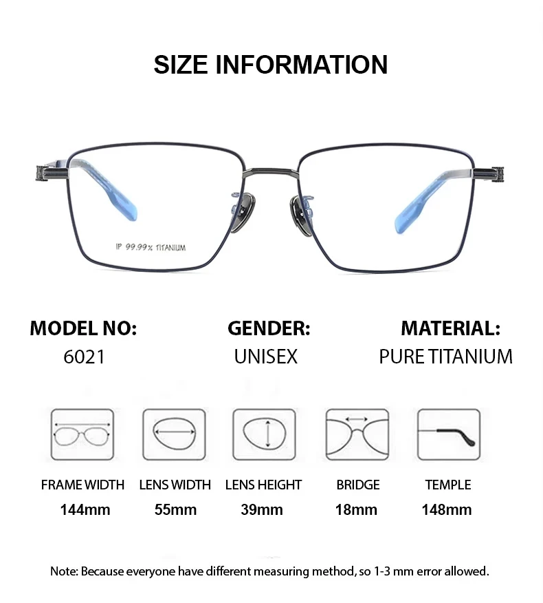 Optical Elegant Prescription Glasses High End Wide Field Digital Optical Men Light Pure Titanium Progressive Multifocal Lenses