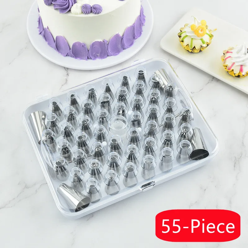 27/29/55 Pcs/Sets Piping Tip Set Stainless Steel Piping Tip Gift Box Set Baking Decorating Tools DIY Cake Buttercream Piping Tip